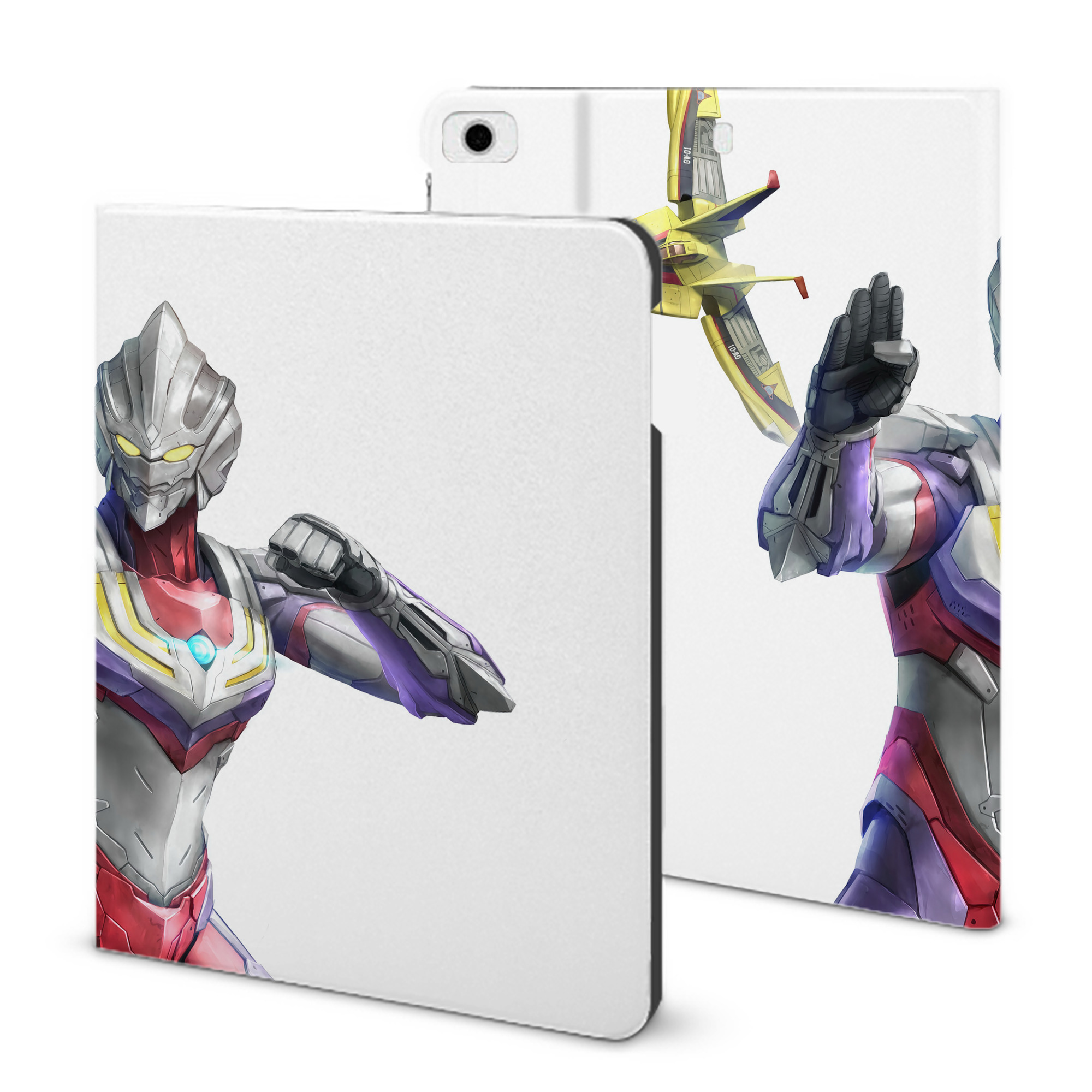（画像用） ウルトラマン Ultraman IPad ケース ブック型 PUレザー TPU 耐衝撃 軽量 薄型 ペン収納なし 全面保護 IPad 各モデル対応